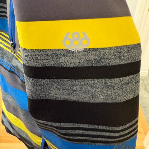 686 infiDry Jacket Waterproof Thermal Boy's Youth Medium Blue Grey Snowboard Ski - Picture 9 of 13